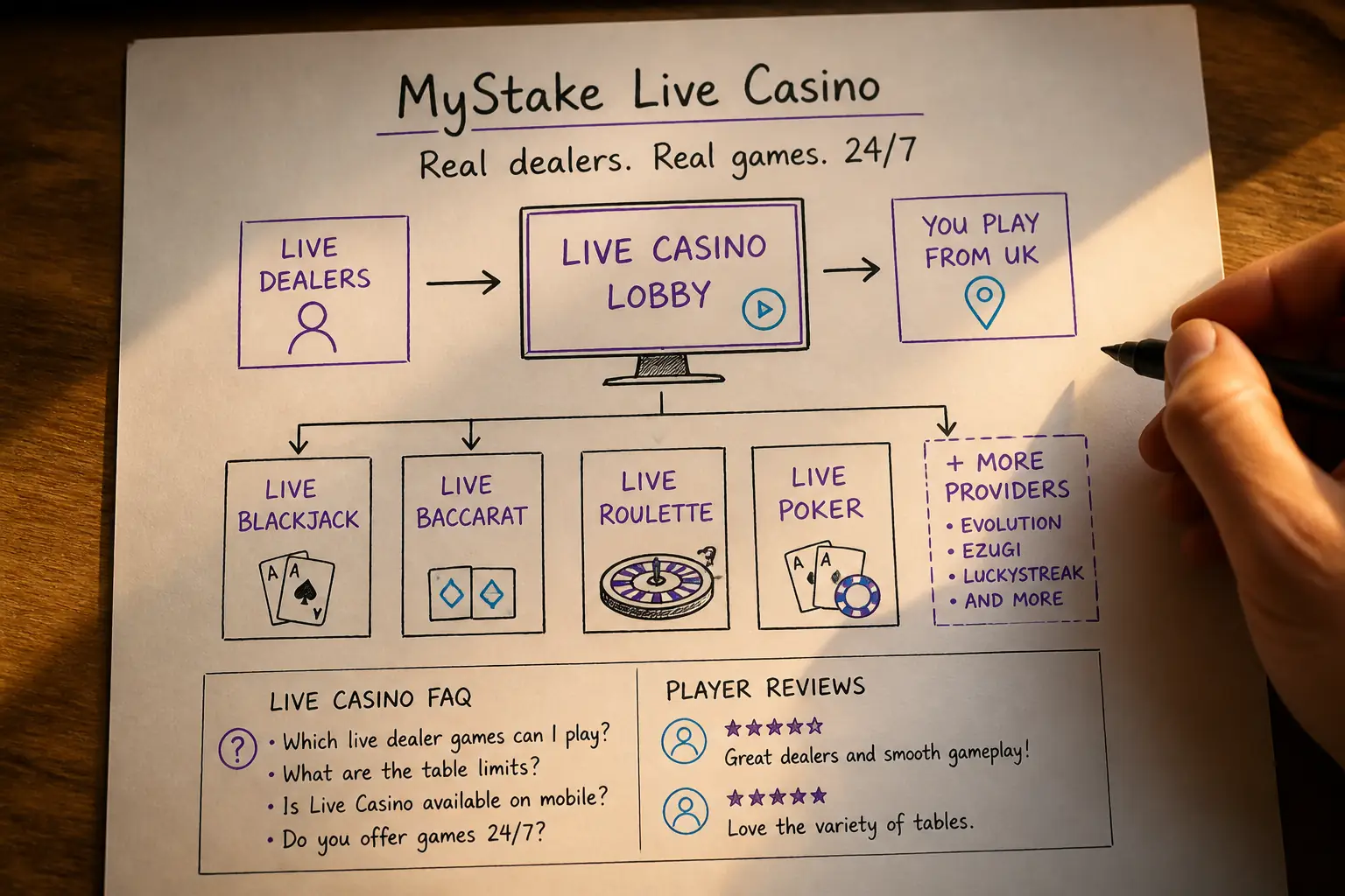 MyStake Live Casino United Kingdom – Live Dealer Games 24/7 visual guide for MyStake Casino
